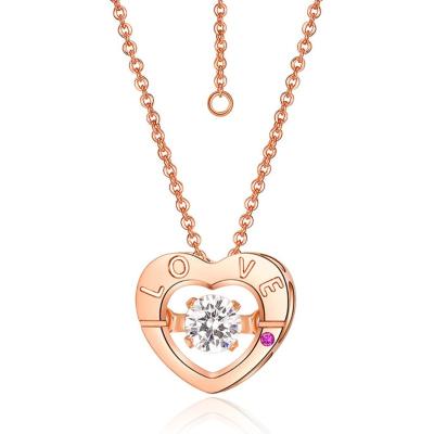 China Valentine gifts fashionable heart shape solid gold 18K pendant real gold jewelry moissanite 18k rose gold jewelry for sale