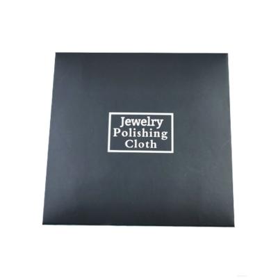 China Custom Jewelry Durable Jewelry Cloth Black Color Paper Cleaning Polishing Wrap Packed Suede Cloth Antioxidation Sensitive Jewelry Cleaners for sale