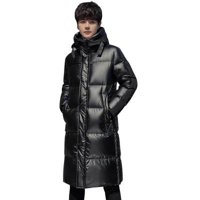 China Men's Winter Breathable Parka Coat Hooded Top-gear Mid Length Duck Down Jackets Clothing for sale