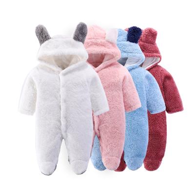 China 2021 Breathable Newborn Baby Winter Clothes Infant Babies Clothes Soft Shear Coat 0-12M Newborns Boys Jumpsuit Baby Tracksuit Rompers for sale