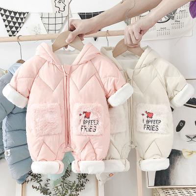 China Spandex/Cotton Winter Baby Clothes Overalls Infant Girls Newborn Baby Padded Suit Romper Toddler Clothes 3M 6M 12M Jumpsuit For Baby Boys for sale