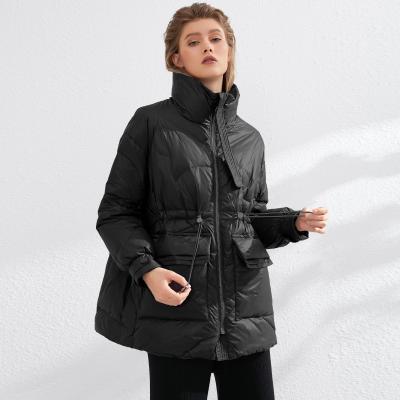 China New Design Winter Waterproof Light Weight Down Sleeve Duck Down Jackets Loose Bat Wing Thick Warm Long Coat Women for sale