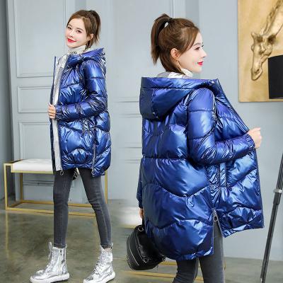 China 2021 New Breathable Blue Winter Jackets Parkas Women Down Warm Female Cotton Padded Jackets Hooded Parka Casual Cotton Jackets Outwear for sale