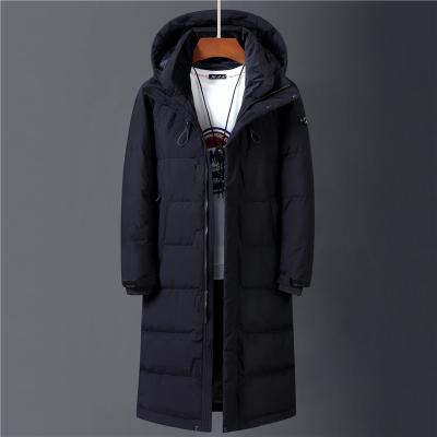 China 2021 High Quality Breathable Winter Coat Men Duck Down Jacket Men Hooded White Winter Fashion 90% Thicken Long Warm Down Coat Black Parkas for sale