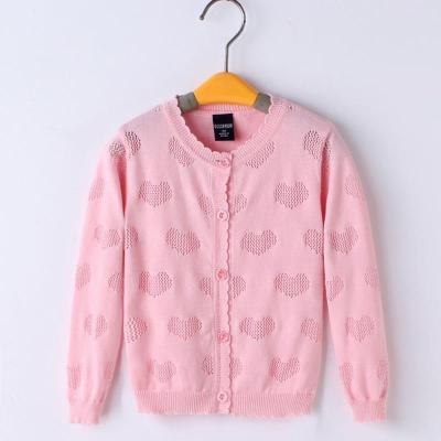 China Lovely Autumn Spring Grils Boys Cotton Sweater OEM 4-13y Long Sleeve Knitwear Children Clothes Breathable Solid Print Cardigan for sale