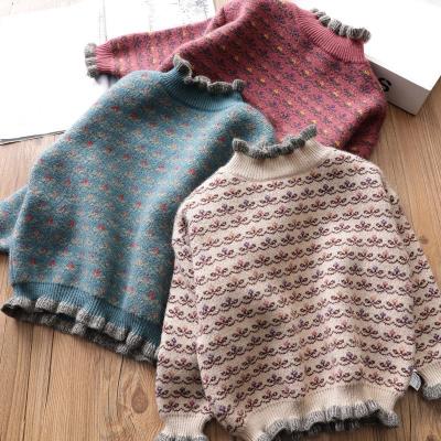 China 2021 Wholesale Breathable Autumn Winter Girls Pullover Sweater Kids Knitting Soft Sweater Children Clothes Girl Clothing 3-12Y for sale