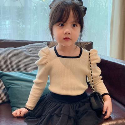 China Girls Sweater Breathable Sweater Tops 2021 Autumn Winter New Children Baby Girls Cute Soft Children Clothing For Girls Spring for sale