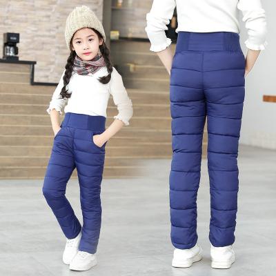 China Toddler Girls Boys Winter Pants Breathable Cotton Padded Warm Pants Thick Waterproof Ski Pants 9 10 12 Year High Baby Waist Gaiters for sale