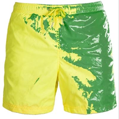 China Hot Sale Breathable Men Color Changing Swimwear Plus Size Man Trunks Orange Swimwear Pants Leg Discoloration In Water for sale