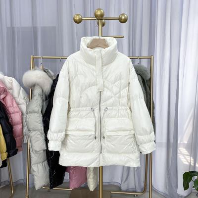 China Custom Made Winter Plus Size Ladies Fur Collar Duck Down Jackets Women White Coat for sale