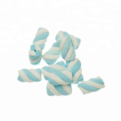 China Blue and white color twist natural shape marshmallow for sale