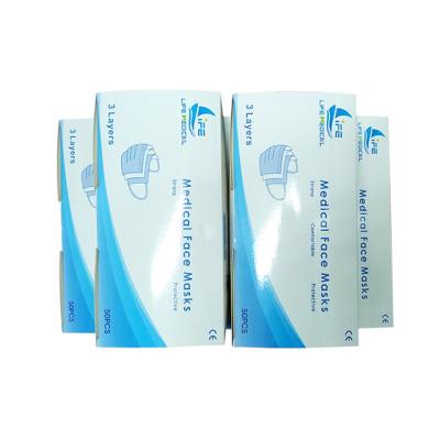 China 3 Layers Non Woven Fabric Blue Type I Dispsable Medical Face Mask for sale