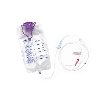 China Disposable Transparent Gravity Feeding Bags 500ml For Patient for sale