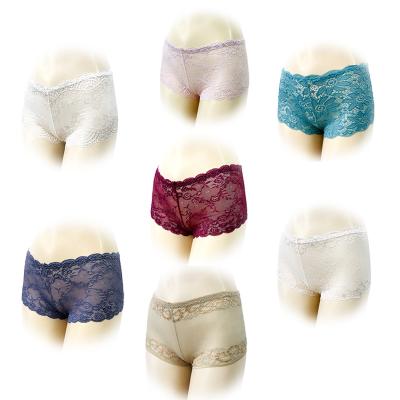 China High quality breathable sexy transparent lingerie lace polyamide women ladies full flower lace embroidery panties briefs for sale