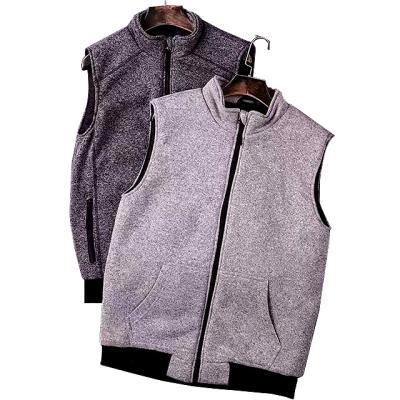 China Anti-Wrinkle Full Zip Soft Vests Shear Sleeveless Mens Vest Quilted Lining for sale