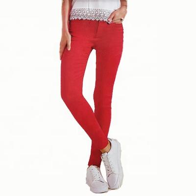 China Super Slim Skinny Cotton Garment Surplus Stock Ladies Denim Fit Pants for sale