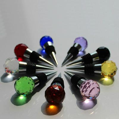 China Europe Customized Colored Crystal Bottle Stopper Gemstone Wine Stopper For Home Decoration for sale