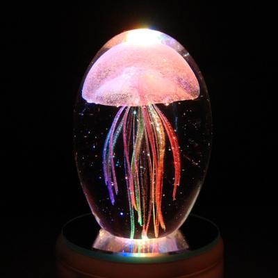 China Europe Jellyfish Paperweight Christmas Gift Glass Colorful Jellyfish Jellyfish Home Decoration for sale