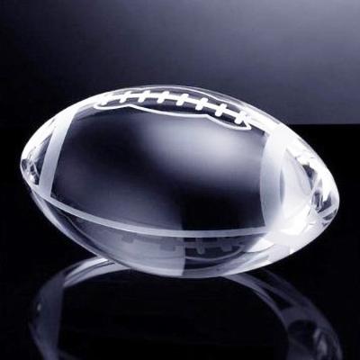 China Europe Any Size Crystal Rugby For Souvenir Crystal Trophy Cup Glass Ball Crystal Paper Weight for sale