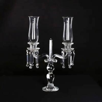 China Europe K9 Crystal Glass Candleholder Craft for wedding decoration for sale