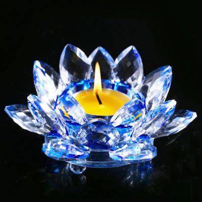 China Europe Lotus Tea Light Crystal Glass Candle Holder for Decoration for sale