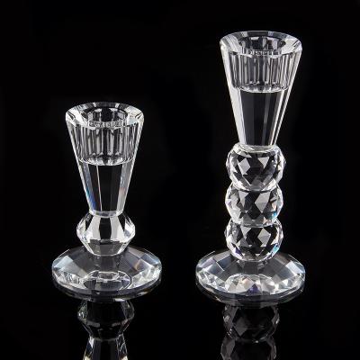 China 2021 Hot Selling Glass Candlestick Crystal Candle Holder Europe Home Decoration Candle Holder for sale