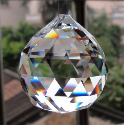 China Europe 40mm K9 Faceted Prism Crystal Ball Sun Catcher Rainbow Pendants Manufacturer Chandelier Drops Windows Decor Hanging for sale