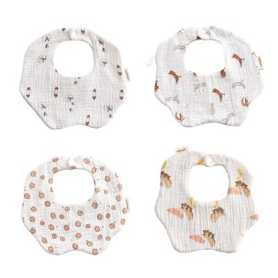 China Viable Baby Bibs Feeding Cotton 360 Degree Rotation Infant Boys Girls 6 Layers Gauze Bandana Burp Cloths Soft Saliva Towel For Newborn for sale