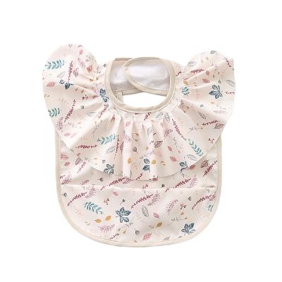 China New PU Cartoon Baby Bib Bibs Waterproof Viable Kids Food Supplement Anti-dirty Saliva Bibs With Angel Wings Toddler Feeding Stuff for sale