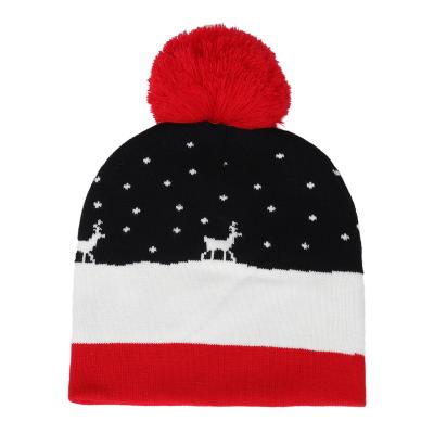 China Character Christmas LED Hat Adult Children Knitted Hat Kids Gift Christmas Decoration Flashing Warm Hat for sale