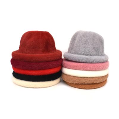 China Wholesale Character Cotton Bucket Hat Plush Black Warm Bucket Hat For Winter for sale