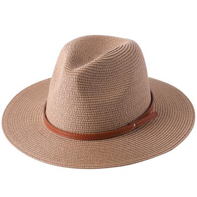 China Ladies Character Sun Hat Panama Sun Block Straw Hat Jazz Top Hat Foldable Beach Hat for sale