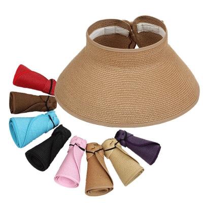 China New Fashion Character Summer Sky Hat Ladies,Adult Beach Sun Block Hat Summer Sun Hat Collapsible Straw Hat for sale