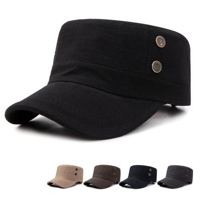 China COMMON Military Hat Reduced Order Pure Flat Surface Cotton Cotton Embroidery Custom for sale