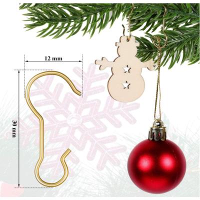 China Metal Wire Christmas Ornament Hooks Ball Hangers Silver/Gold Hooks Christmas Decorations for sale