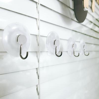 China Convenient Diameter 3cm Suction Cup With Stainless Steel Hooks Wall Hangers (BSCI Factory) for sale