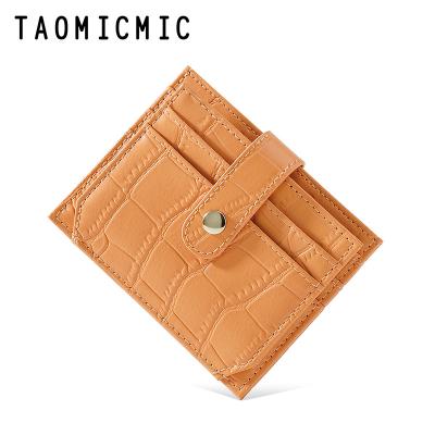 China TAOMICMIC Fashion Ready To Ship Mini Ladies Insist Card Clip Fashion Ultra Thin Simple PU Credit Card Set Leather Change Card Bag for sale