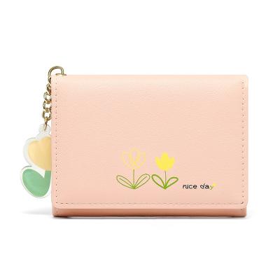 China TAOMICMIC raincoats ready to ship flower pattern 3 times ladies purse diary use portable high quality waterproof women short wallet for sale