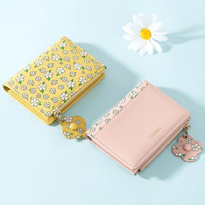 China TAOMICMIC waterproof ready to ship 2021 change pattern flower card holder women wallet women's short multifunctional folding purse for sale