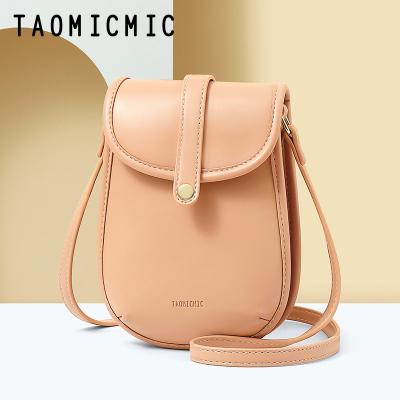 China Newest Fashinable Taomicmic Mini Shoulder Bag Korean Simple Multifunctional PU Women's Mobile Phone Diagonal Vertical Wallet for sale