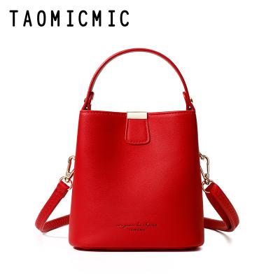 China Fanshion/Taomicmic Modern Women PU Leather Satchel Bucket Tote Shoulder Bag Fashion Ladies Handbag Purse 2021 for sale