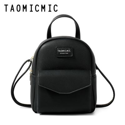 China TAOMICMIC Anti-theft Small Shoulder Bag Lovely Candy Color Waterproof Leather Girls' Backpack Ladies PU Backpack for sale