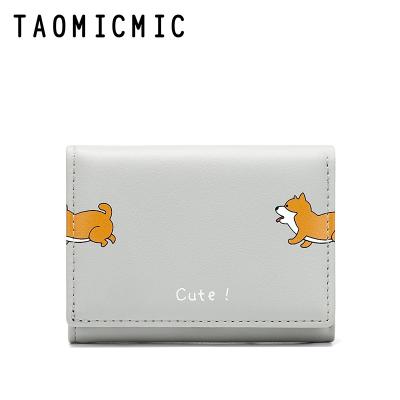 China TAOMICMIC Lovely Waterproof Customization Cartoon Printing Third Fold Short Women's Wallet Daily Used High Quality Girl's Purse for sale