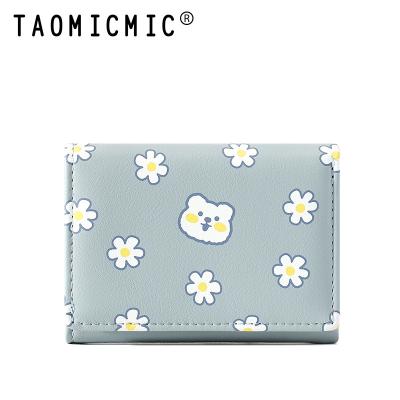 China TAOMICMIC lovely running girl's style cartoon preppy bear waterproof third-fold lovely three-fold handsome printing teenage short wallet for sale