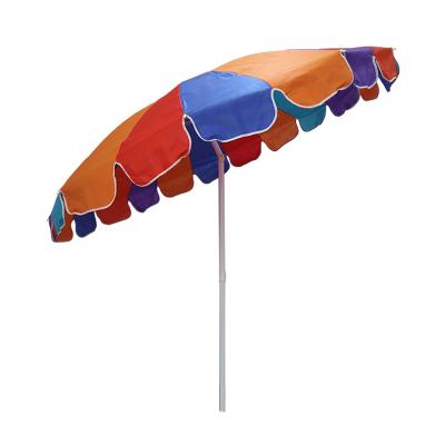 China American Style Sun Bohemian Vintage Wooden Beach Umbrella With Tassels Recycled Boho Beach Umbrella for sale