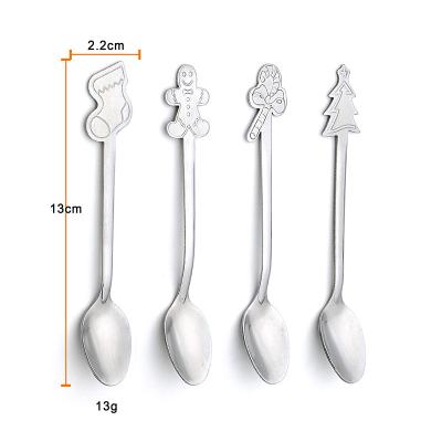 China Viable Factory Wholesale Christmas Gift Cutlery Snowman Tree Teaspoon Kids Spoon Tableware Spoon Set for sale