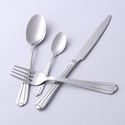 China Wholesale Viable Knife Spoon Fork Stainless Steel Factory Factory Silver Flatware Set For Wedding Gift Set for sale