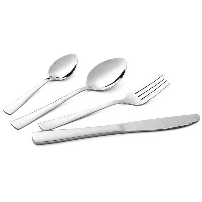 China Travel Viable Wholesale Portable Cutlery Flatware Spoon Fork Knife Stainless Steel Flatware Set Bulk Silverware for sale