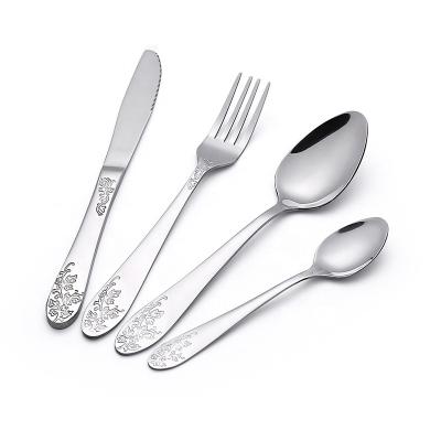 China Sustainable Elegant Spoon And Fork Cutlery Stainless Steel Dinnerware Set For Hotel Knife Luxury Flatware for sale