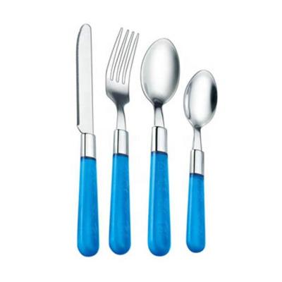 China Viable Plastic Stainless Steel Handle Cutlery Set Maker Silverware Flatware Spoon Fork Knife Set For Gift Set for sale